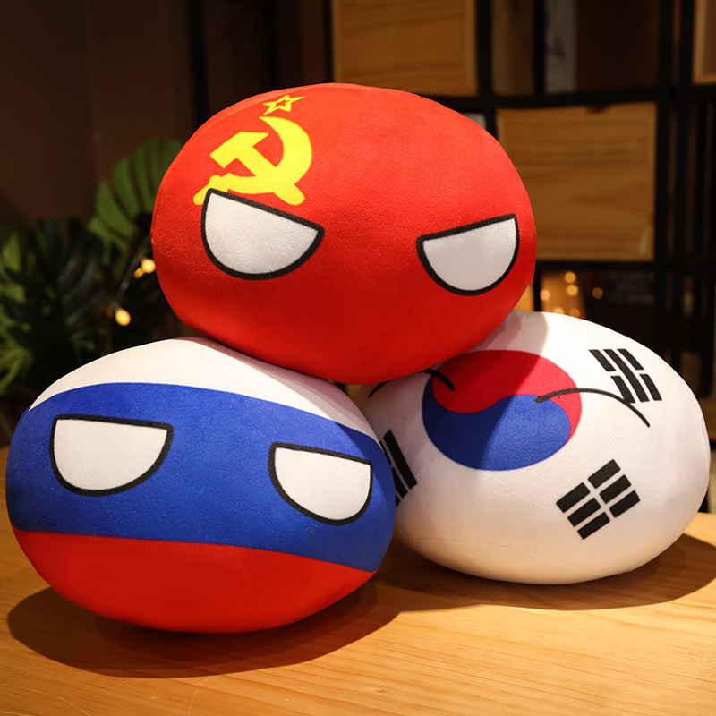 Table Tennis France - ตลก 10/30/50 ซม.Polandball Country Ball ของเล่นจี้ตุ๊กตา