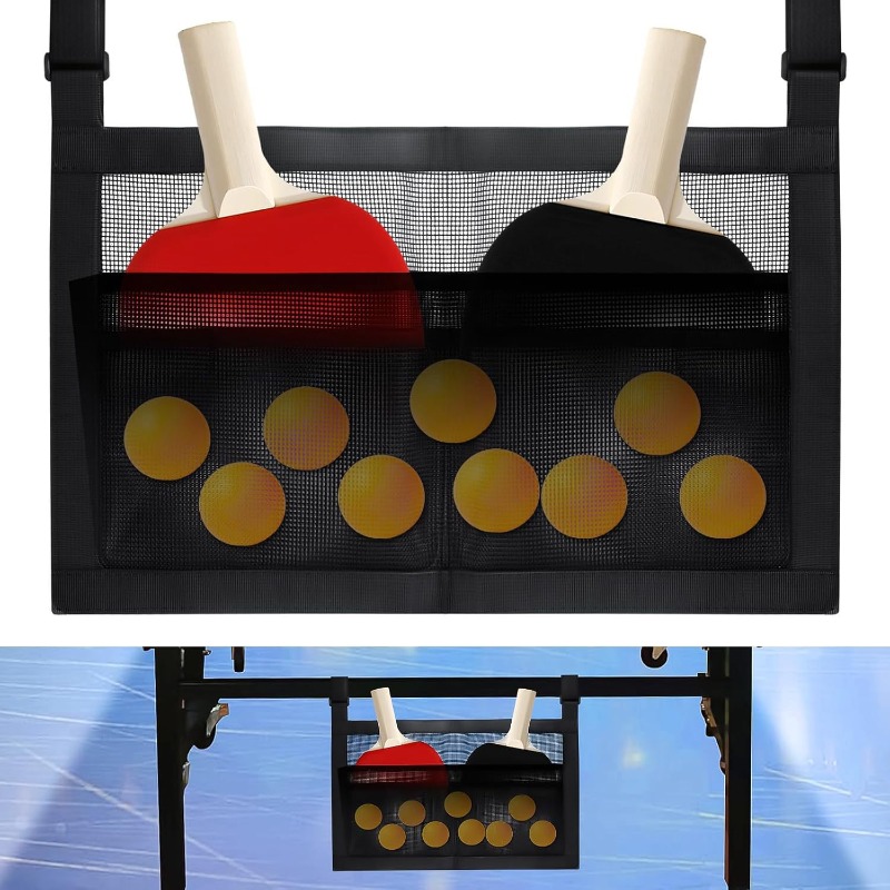 Table Tennis Equipment - กระเป๋าเก็บอุปกรณ์กีฬาเทเบิลเทนนิส, ที่เก็บไม้เทเบิลเทนนิสแบบแขวน, ตาข่ายเก็บของแบบพกพา