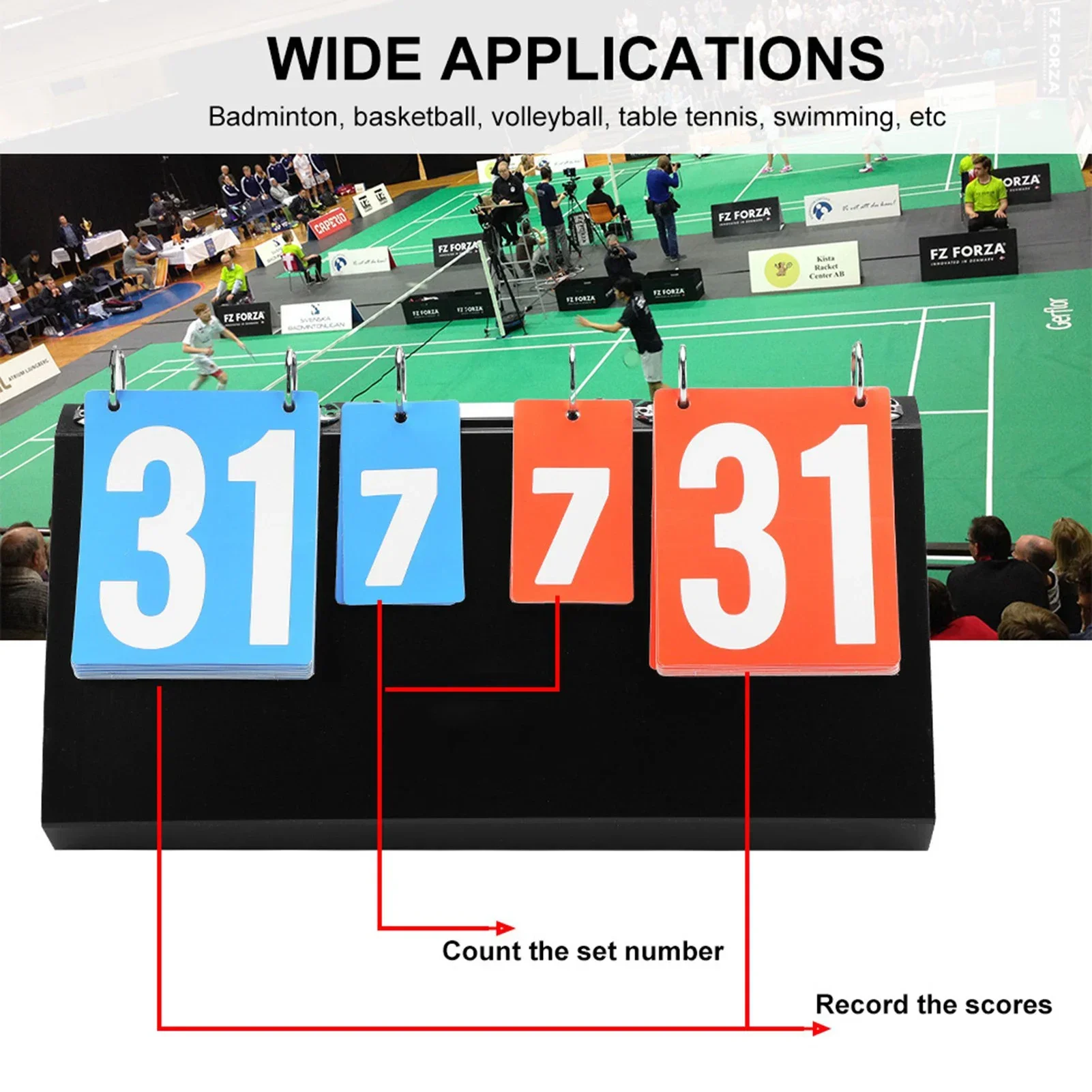 Table Tennis Scoreboard - กระดานคะแนนการแข่งขันกีฬา 4 หลักกระดานคะแนนสําหรับปิงปองบาสเกตบอลแบดมินตัน