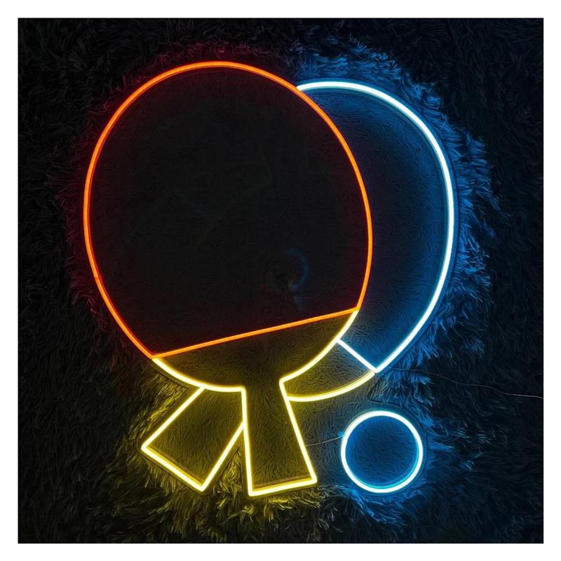 Hall Table Tennis - ป้ายไฟนีออน LED รูปไม้ปิงปอง ใช้พลังงานจาก USB สำหรับตกแต่งห้องเทเบิลเทนนิสและสโมสรกีฬา