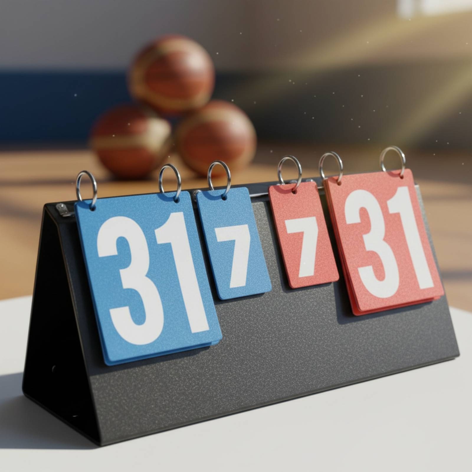 Table Tennis Scoreboard - กระดานคะแนนแบบพลิกพกพา กระดานคะแนนแบบพลิกสำหรับกีฬาหลายประเภท กระดานคะแนนเทเบิลเทนนิส อ่านง่าย ตัวนับคะแนน ตัวเลขสองด้าน