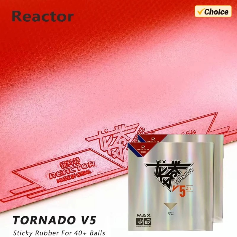 Table Tennis Shop - ยางปิงปอง REACTOR Tornado V5 สำหรับการโจมตีแบบลูปที่เหนียวแน่น ระดับความแข็งปานกลาง