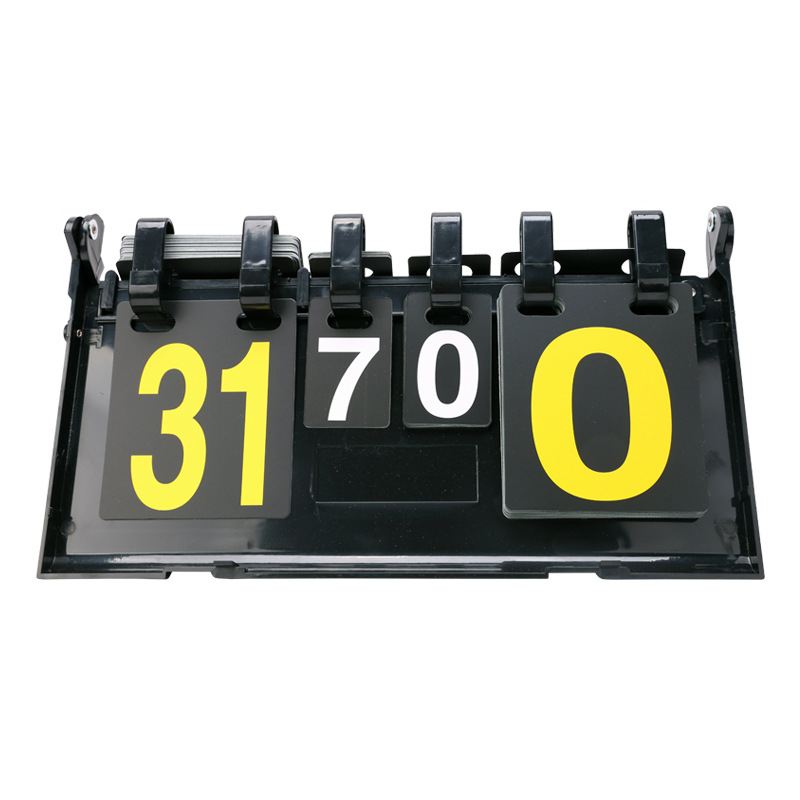 Table Tennis Scoreboard - กระดานคะแนนแบบพลิกสองด้านพร้อมการ์ดหมายเลขที่เปลี่ยนได้สำหรับการแข่งขันปิงปองและบิลเลียด