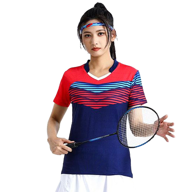 Table Tennis Volleyball - เสื้อแบดมินตันผู้หญิง Patchwork กอล์ฟปิงปองกีฬาแขนสั้นวิ่งปิงปองวอลเลย์บอล Quick Dry Breathable