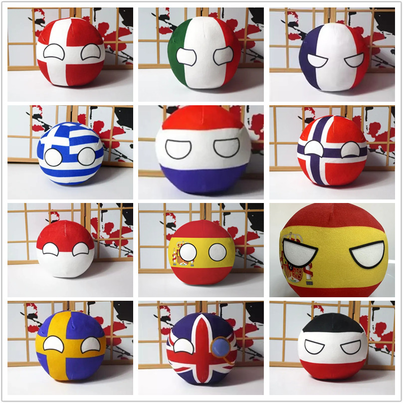 Table Tennis France - Countryballs ตุ๊กตา Plush อิตาลีเดนมาร์กฟินแลนด์ฝรั่งเศสสเปนเยอรมนีกรีซ UK Ball