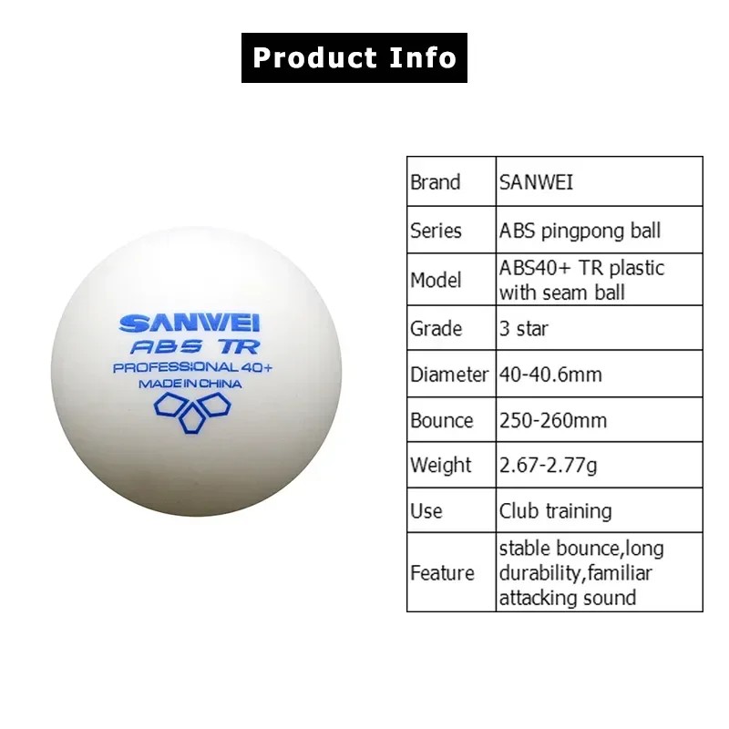 ลูกปิงปอง SANWEI-ABS TR 3 ดาว  - Table Tennis Vr บทวิจารณ์และราคา