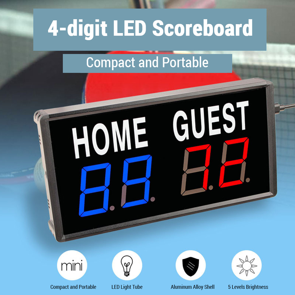 ป้ายบอกคะแนน LED แบบพกพา 4 หลั - Table Tennis Scoreboard บทวิจารณ์และราคา
