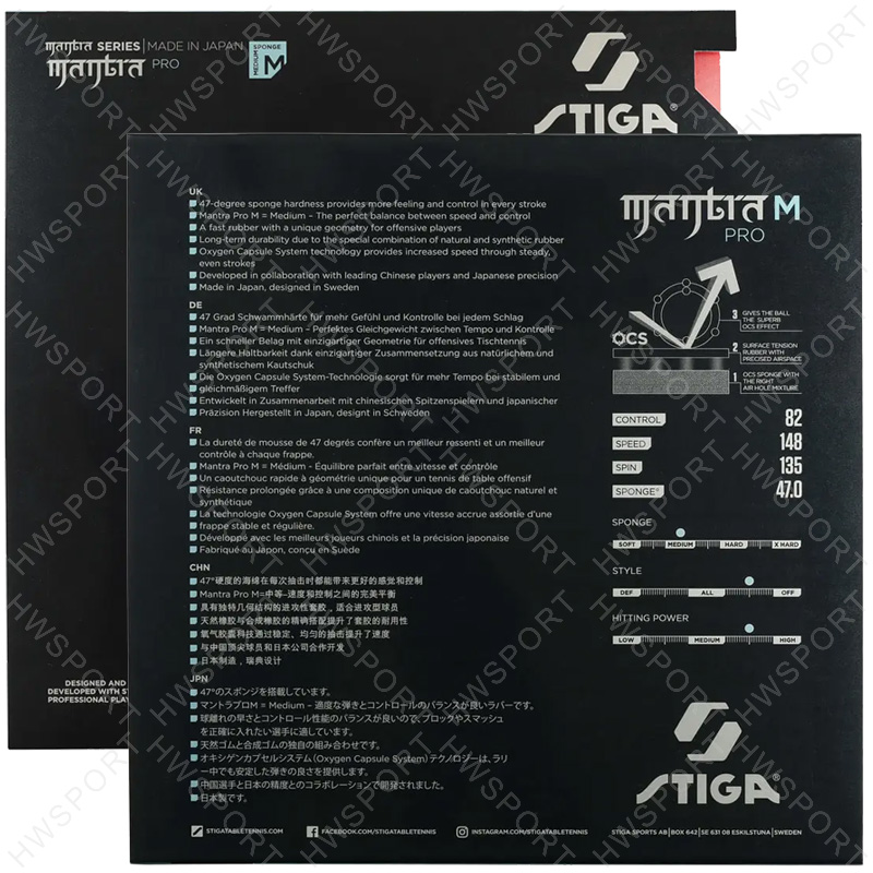 STIGA MANTRA PRO ยางปิงปอง M/H - Table Tennis Japan บทวิจารณ์และราคา