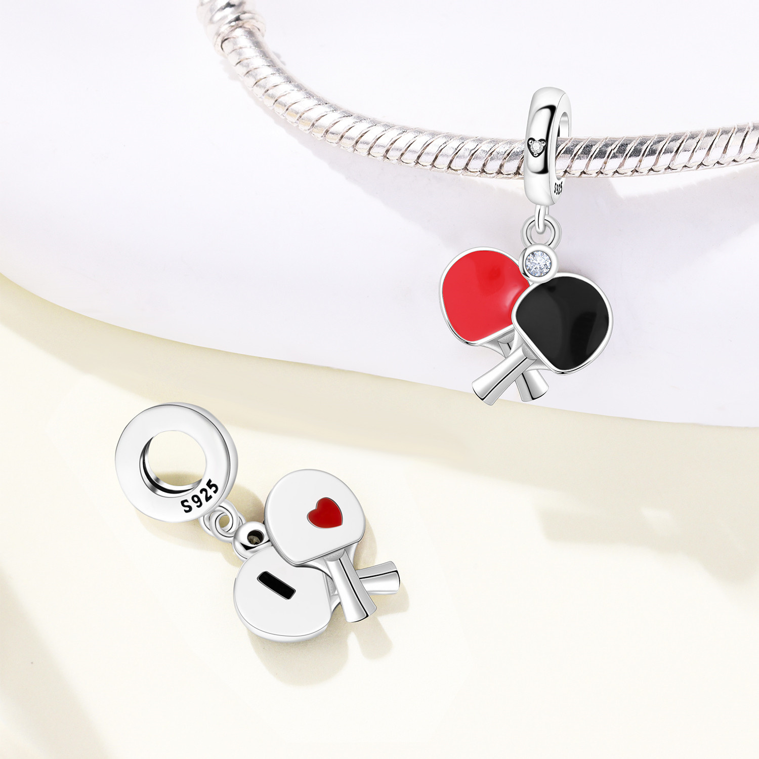 MISEFF S925 เงินสเตอร์ลิงชาร์ม - Table Tennis Volleyball บทวิจารณ์และราคา
